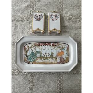 Estello 2 JOUONS AU Cat Cheese Serving tray France Vintage/
